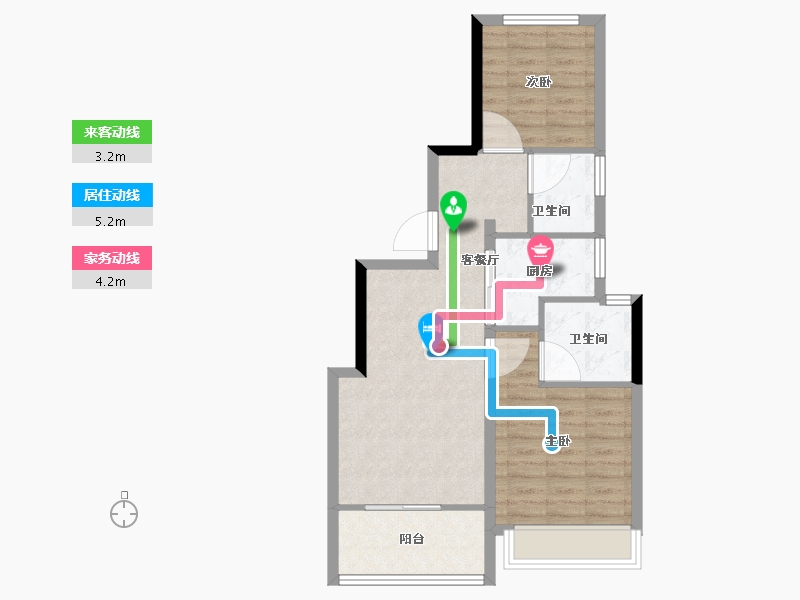 浙江省-杭州市-新力启云府-64.81-户型库-动静线