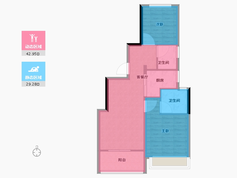 浙江省-杭州市-新力启云府-64.81-户型库-动静分区