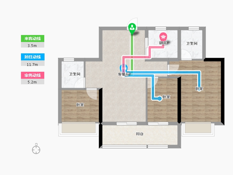 浙江省-杭州市-杭语清澄-79.20-户型库-动静线