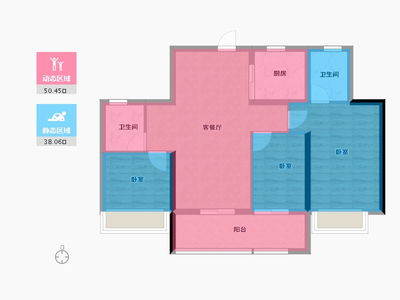 浙江省-杭州市-杭语清澄-79.20-户型库-动静分区