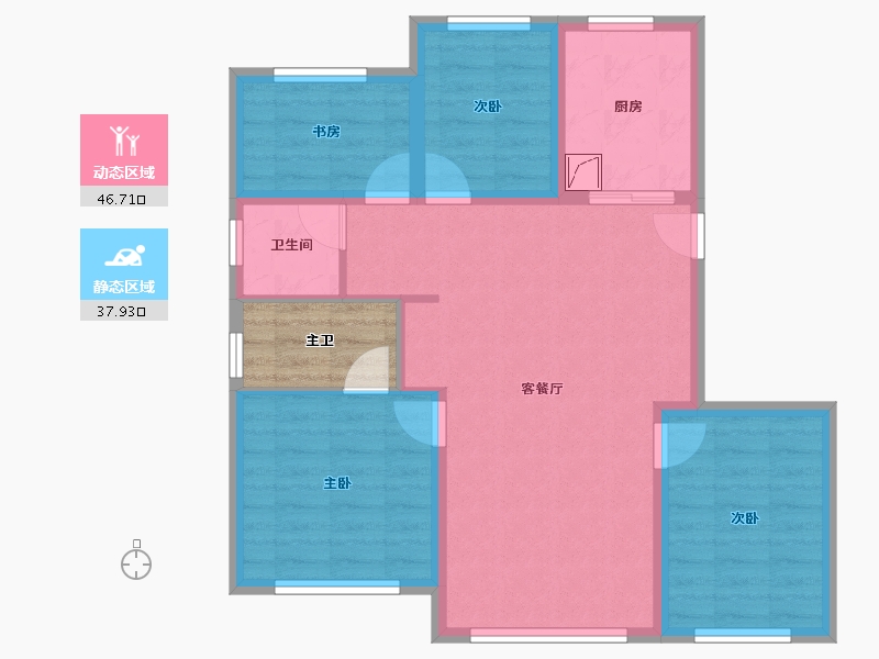 北京-北京市-长安悦玺-79.35-户型库-动静分区