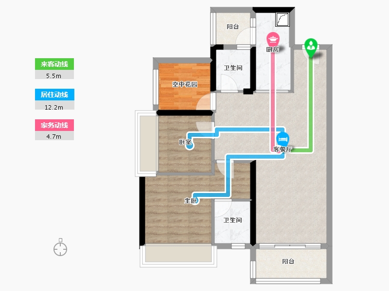 广东省-佛山市-保利中央公园-74.57-户型库-动静线