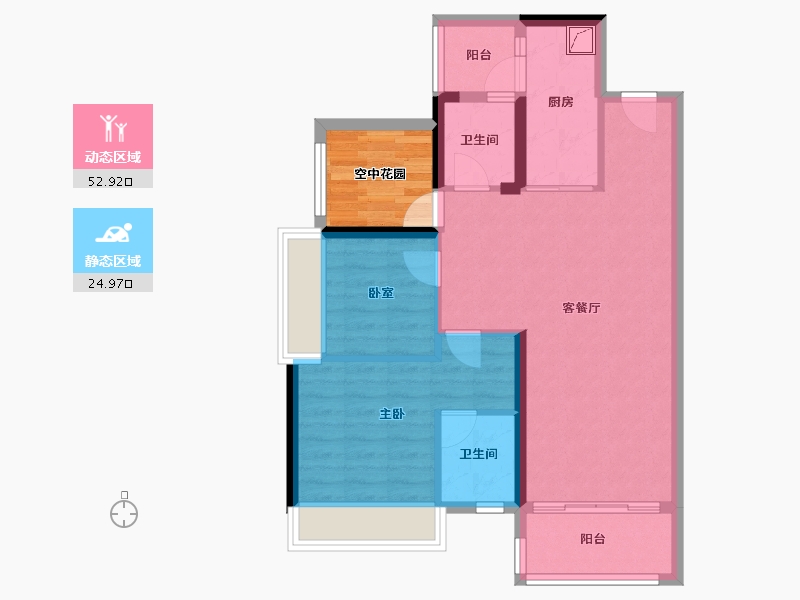 广东省-佛山市-保利中央公园-74.57-户型库-动静分区