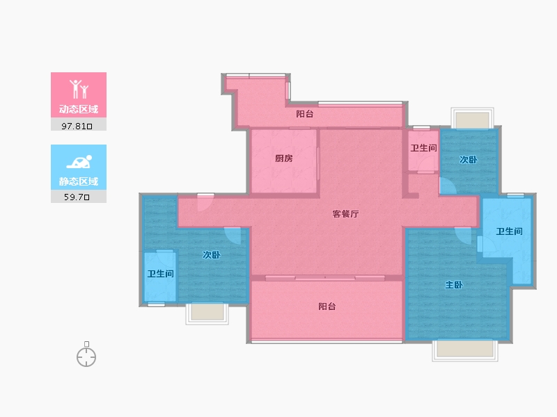 广东省-珠海市-华发广场(II期)横琴湾-142.68-户型库-动静分区