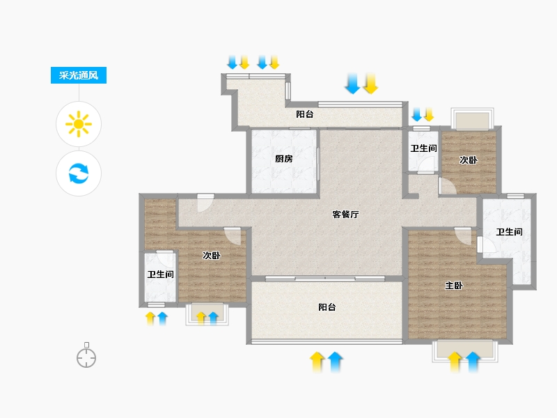 广东省-珠海市-华发广场(II期)横琴湾-142.68-户型库-采光通风