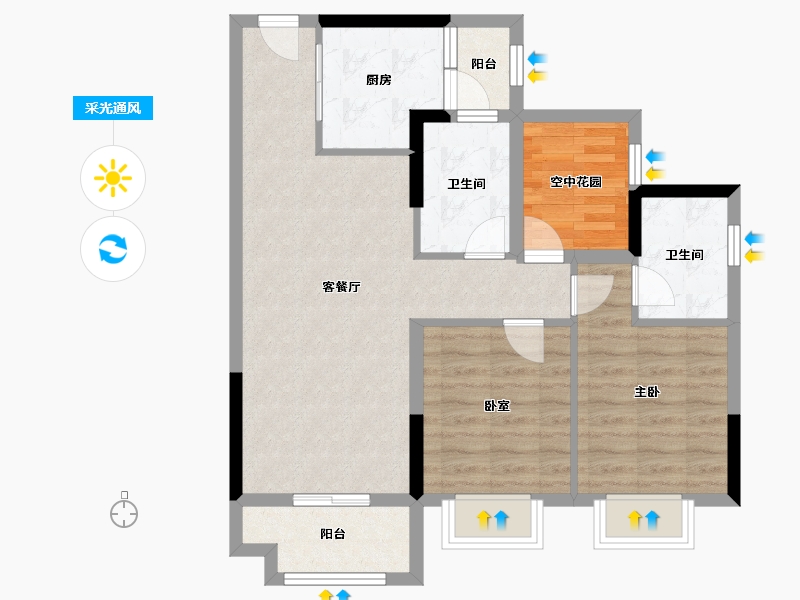 广东省-佛山市-中交白兰春晓-75.50-户型库-采光通风