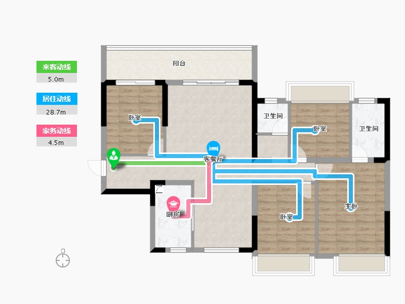 广西壮族自治区-南宁市-东鼎雍和府-104.03-户型库-动静线