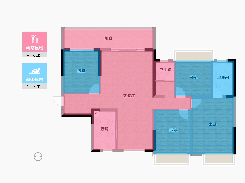 广西壮族自治区-南宁市-东鼎雍和府-104.03-户型库-动静分区