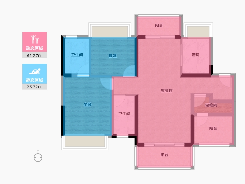 广东省-中山市-时光樾-77.42-户型库-动静分区