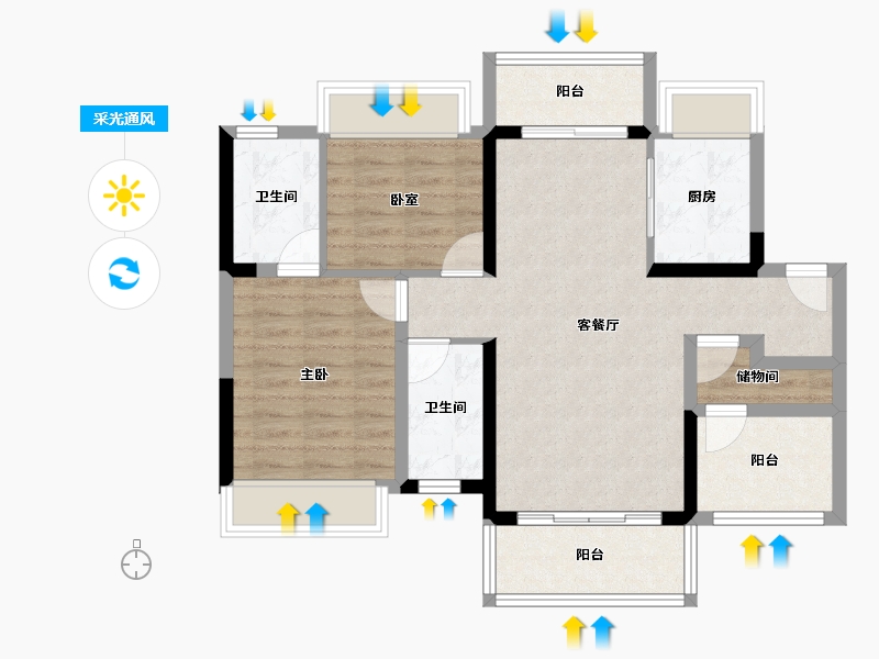 广东省-中山市-时光樾-77.42-户型库-采光通风