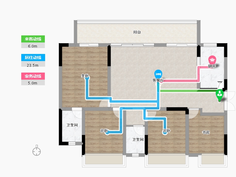 广西壮族自治区-南宁市-彰泰江景湾-113.90-户型库-动静线