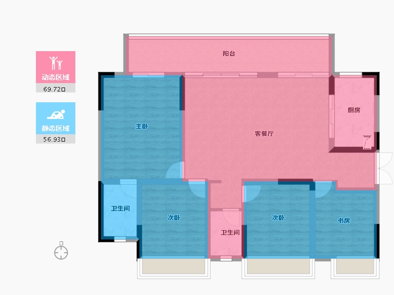 广西壮族自治区-南宁市-彰泰江景湾-113.90-户型库-动静分区