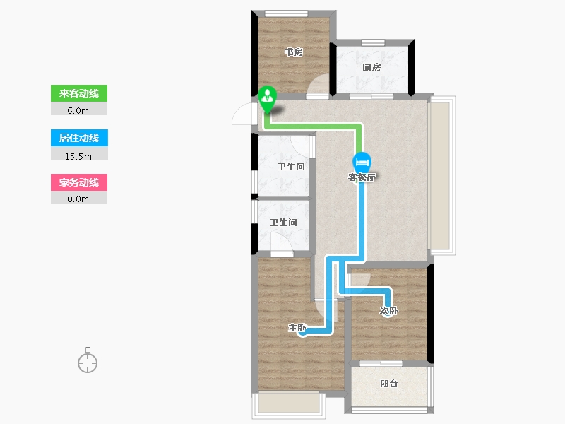 浙江省-杭州市-新希望锦畔云汀-84.00-户型库-动静线