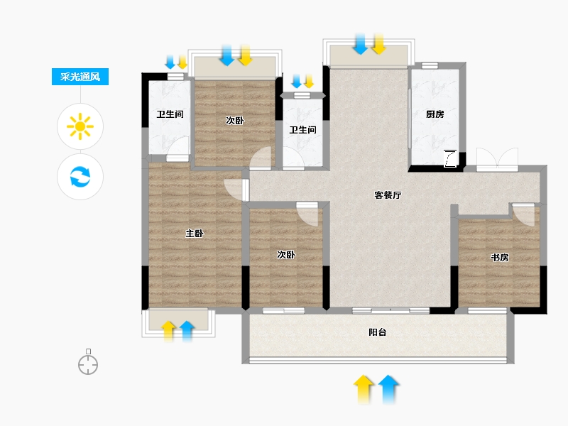 广西壮族自治区-南宁市-彰泰江景湾-115.01-户型库-采光通风