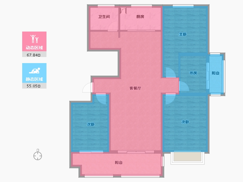 山东省-临沂市-景城花园-110.00-户型库-动静分区