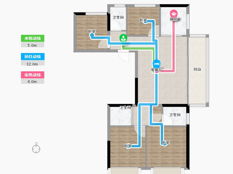 浙江省-杭州市-时代天境-102.41-户型库-动静线