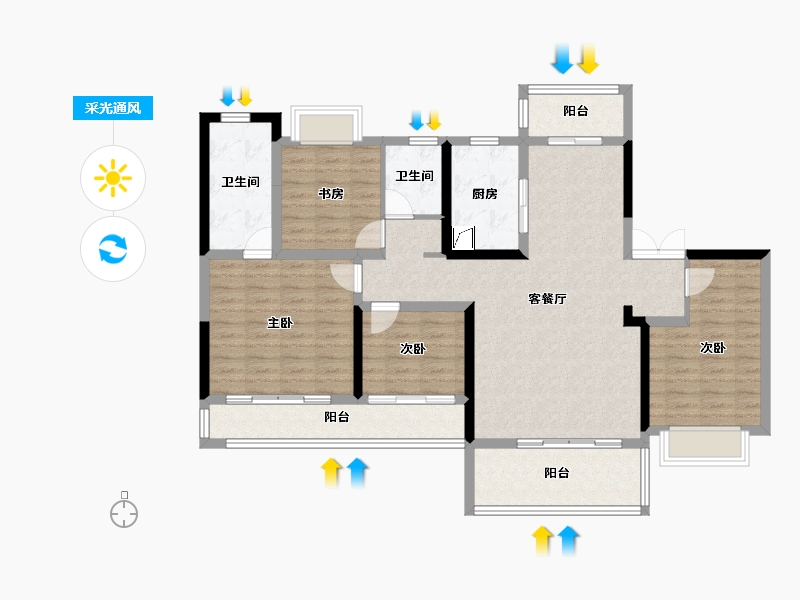 江苏省-南京市-新保弘领东苑-115.21-户型库-采光通风