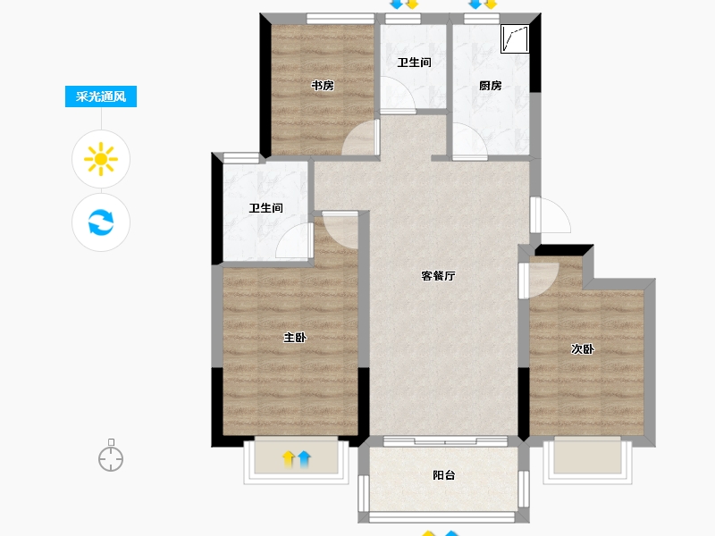 江苏省-南京市-山语境府-70.40-户型库-采光通风