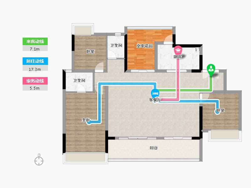 广东省-佛山市-保利中央公园-135.04-户型库-动静线