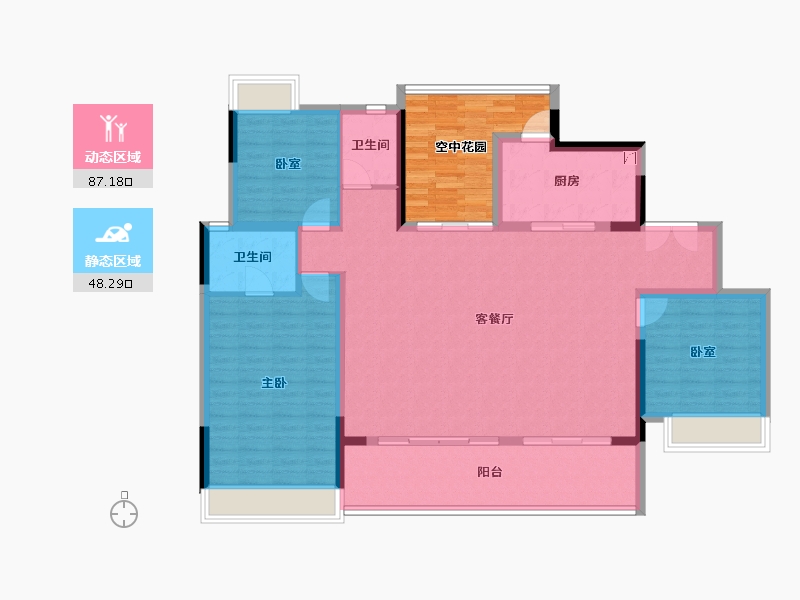 广东省-佛山市-保利中央公园-135.04-户型库-动静分区