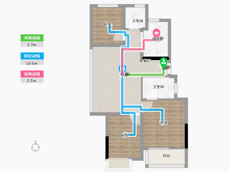 浙江省-杭州市-御清城-71.20-户型库-动静线