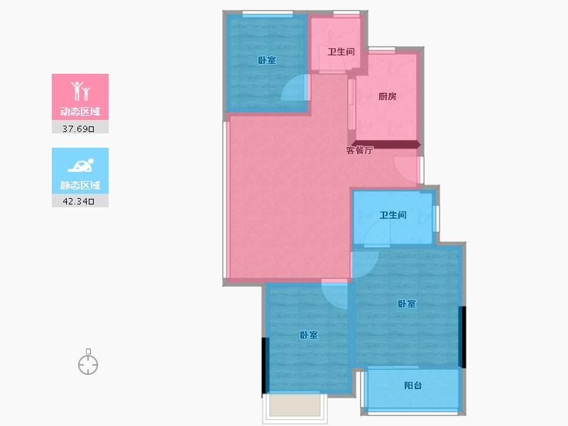 浙江省-杭州市-御清城-71.20-户型库-动静分区