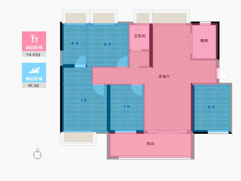 广东省-佛山市-金科集美山水-90.93-户型库-动静分区