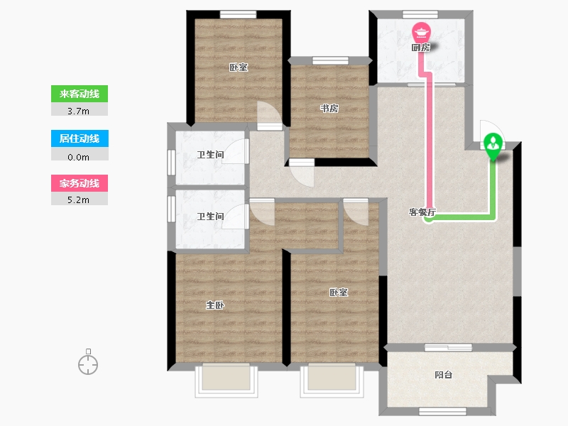 湖北省-武汉市-花山郡-118.00-户型库-动静线