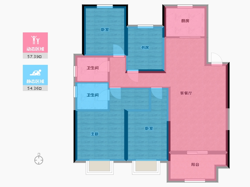 湖北省-武汉市-花山郡-118.00-户型库-动静分区