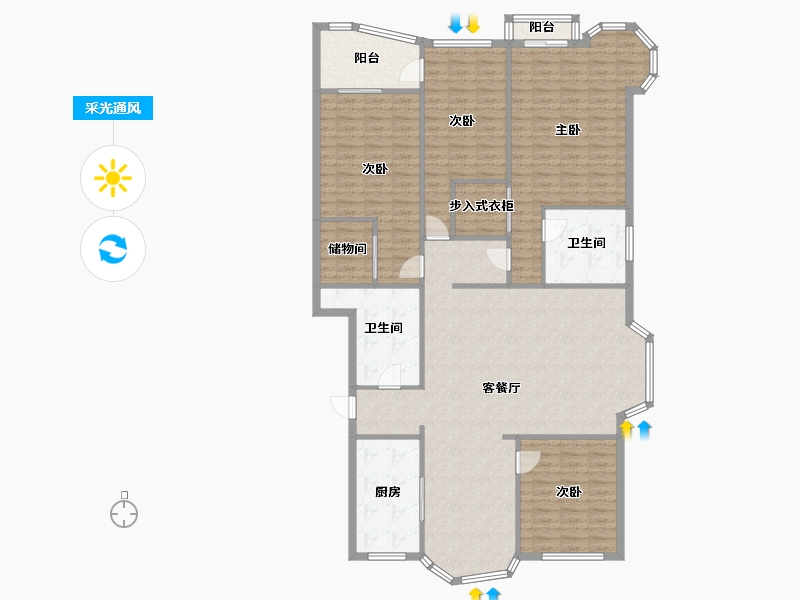 河北省-廊坊市-阿尔卡迪亚-137.00-户型库-采光通风