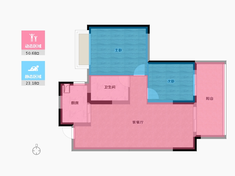 广西壮族自治区-南宁市-中海哈罗学府-65.90-户型库-动静分区