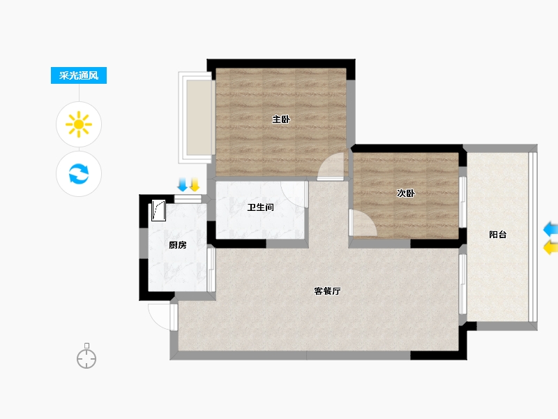 广西壮族自治区-南宁市-中海哈罗学府-65.90-户型库-采光通风