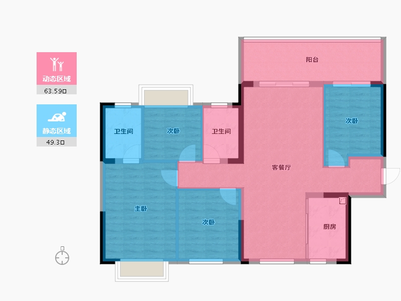 广西壮族自治区-南宁市-中海哈罗学府-102.01-户型库-动静分区