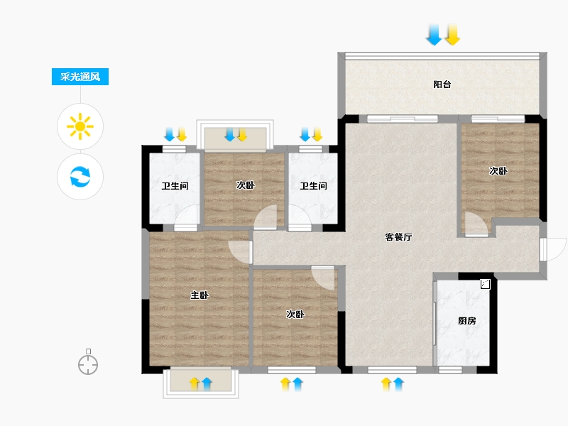 广西壮族自治区-南宁市-中海哈罗学府-102.01-户型库-采光通风