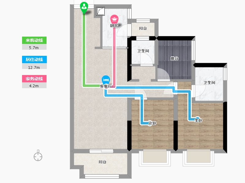 广东省-江门市-粤海拾桂府-73.00-户型库-动静线