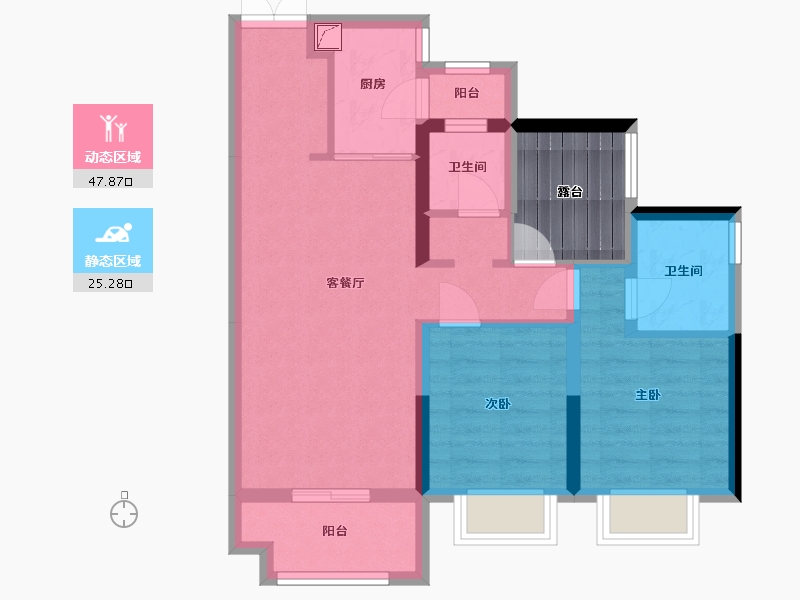 广东省-江门市-粤海拾桂府-73.00-户型库-动静分区