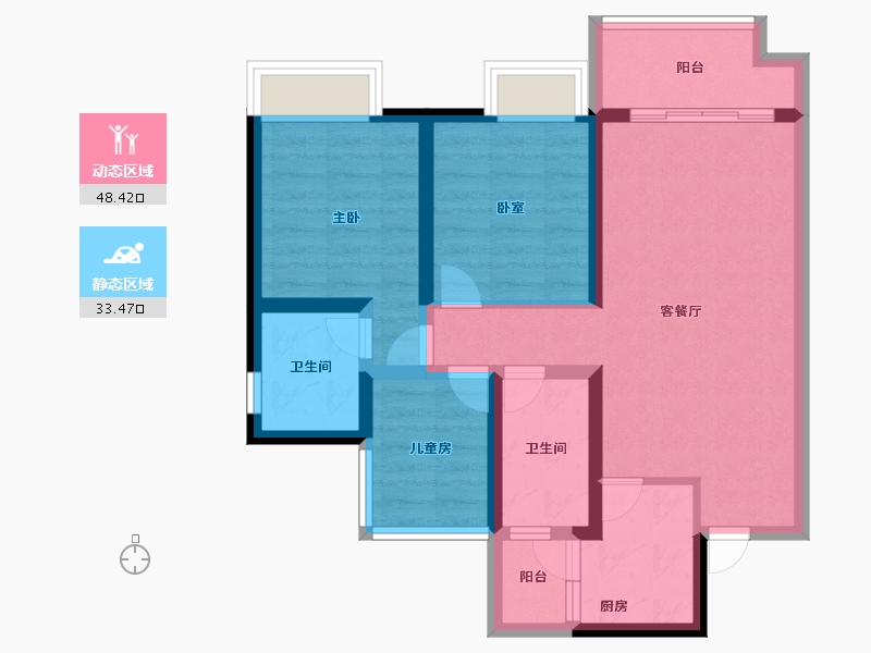 广东省-佛山市-金科集美山水-71.50-户型库-动静分区