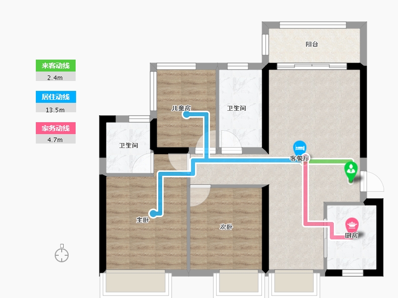 广东省-佛山市-金科集美山水-71.51-户型库-动静线