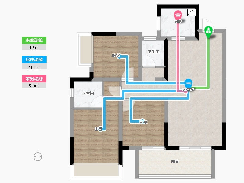 广西壮族自治区-南宁市-东鼎雍和府-78.03-户型库-动静线