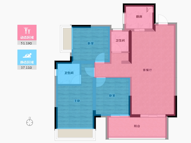 广西壮族自治区-南宁市-东鼎雍和府-78.03-户型库-动静分区