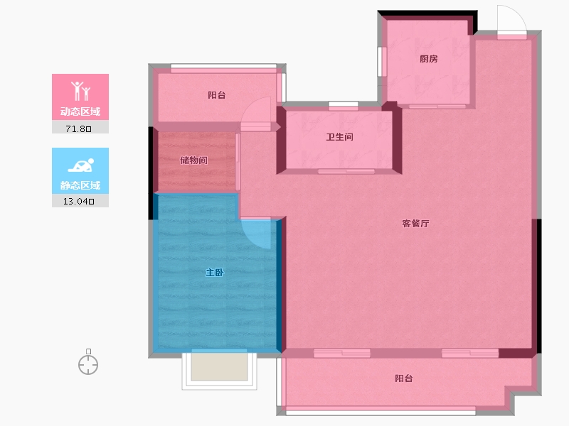 安徽省-合肥市-旭辉翡翠江来-76.20-户型库-动静分区