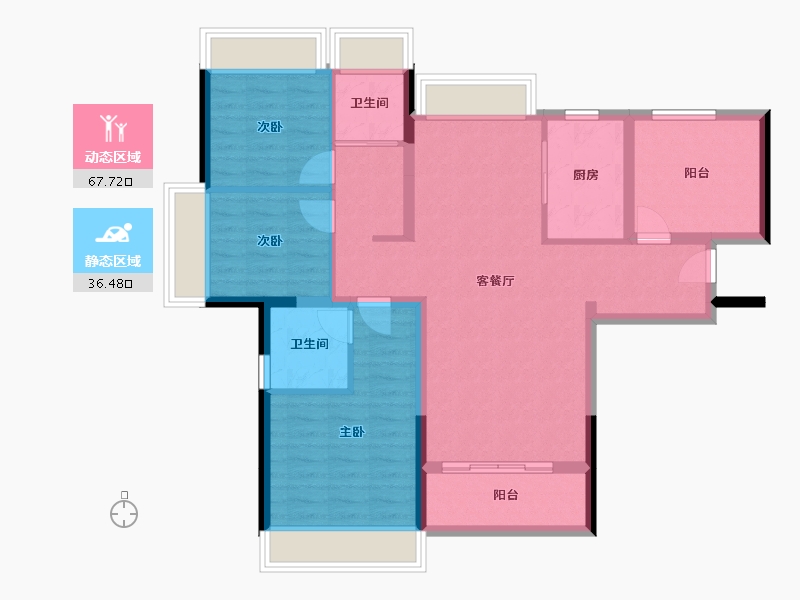 广东省-佛山市-万科天空之城-93.19-户型库-动静分区