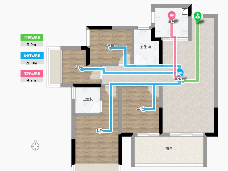 广西壮族自治区-南宁市-彰泰江景湾-85.78-户型库-动静线