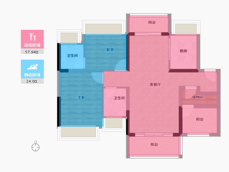 广东省-中山市-时光樾-72.00-户型库-动静分区