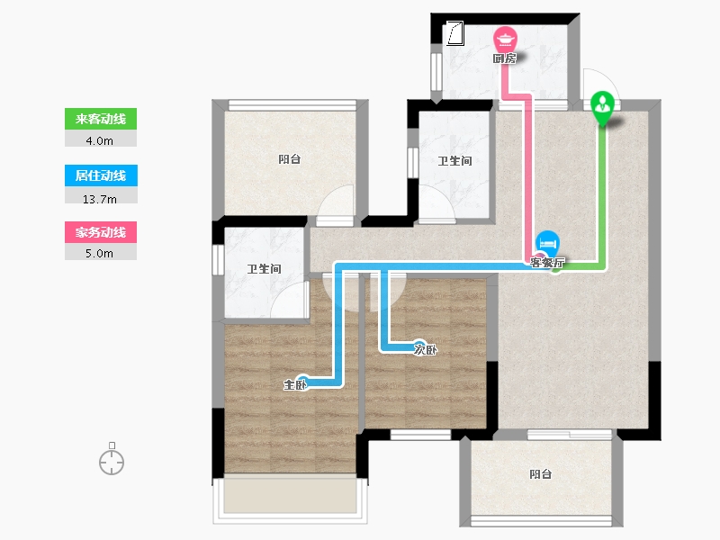 广西壮族自治区-南宁市-滨江锦湾-69.54-户型库-动静线