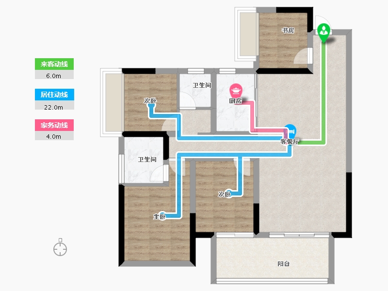 广西壮族自治区-南宁市-彰泰江景湾-90.00-户型库-动静线