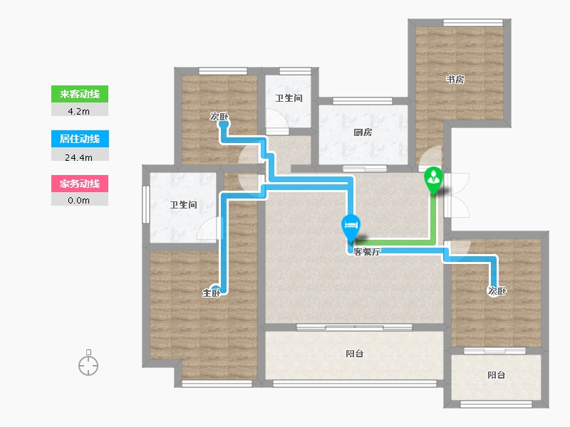 浙江省-杭州市-绿城茗春苑-112.01-户型库-动静线