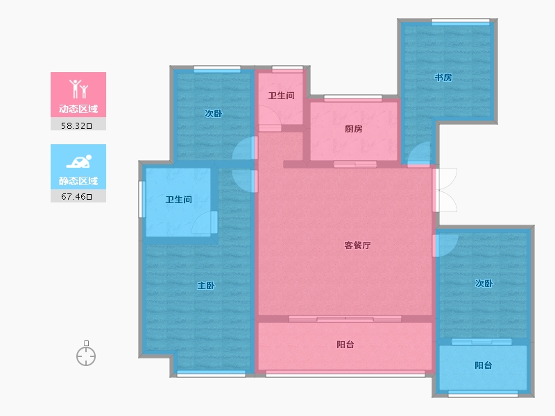 浙江省-杭州市-绿城茗春苑-112.01-户型库-动静分区