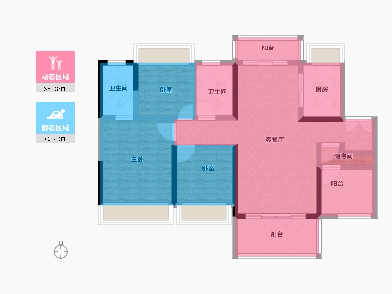 广东省-中山市-时光樾-93.00-户型库-动静分区