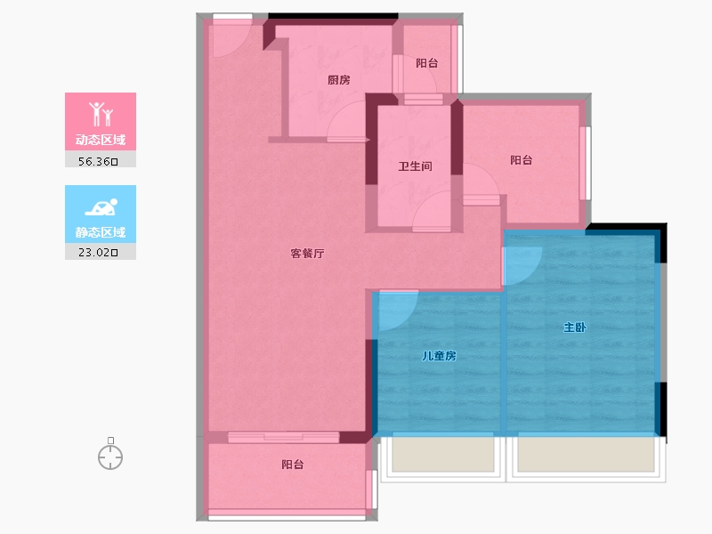 广东省-中山市-时光樾-70.00-户型库-动静分区